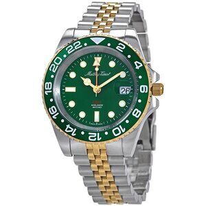 NWT Authentic Mathey-Tissot Mathy Vintage GMT Two-tone Green Hulk Dial Men's Wat